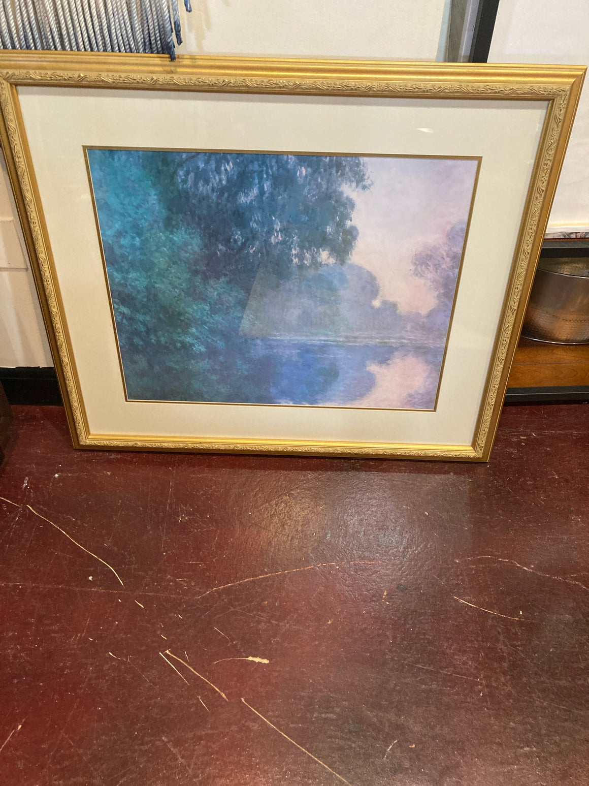Blue/Gray Trees Lake Framed Art