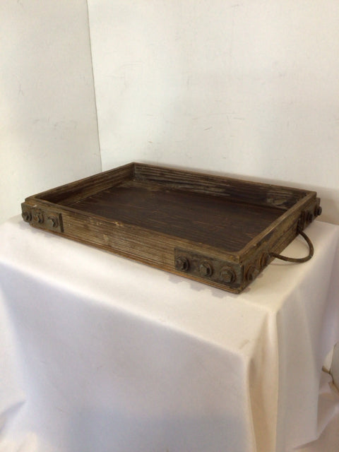 Rustic Brown Wood Tray