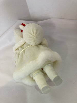 Figurine White Velour Santa Star Holiday Item