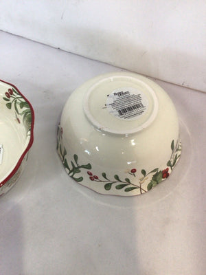 Better Homes Christmas Ceramic Bowl Set of 2 Holiday Item