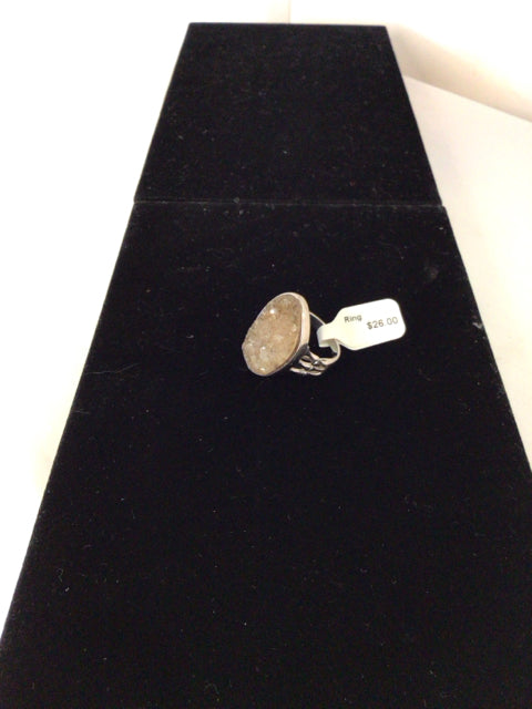 Silver Drusy Ring