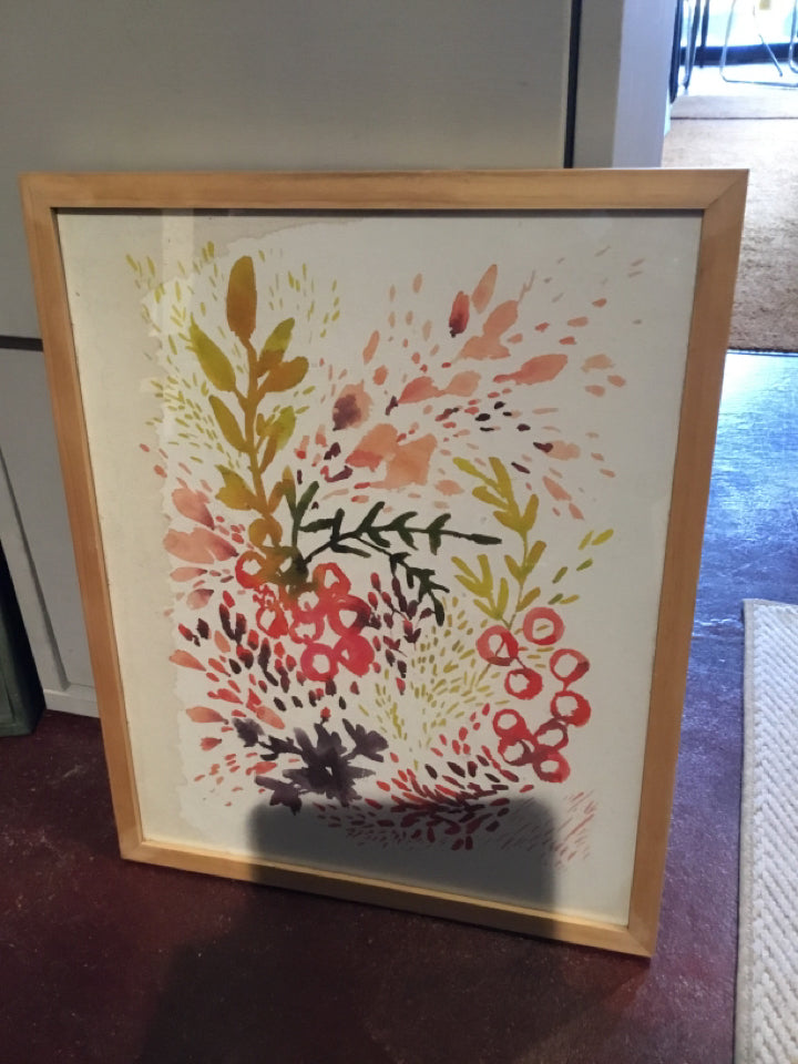 White/Multi Floral Framed Art