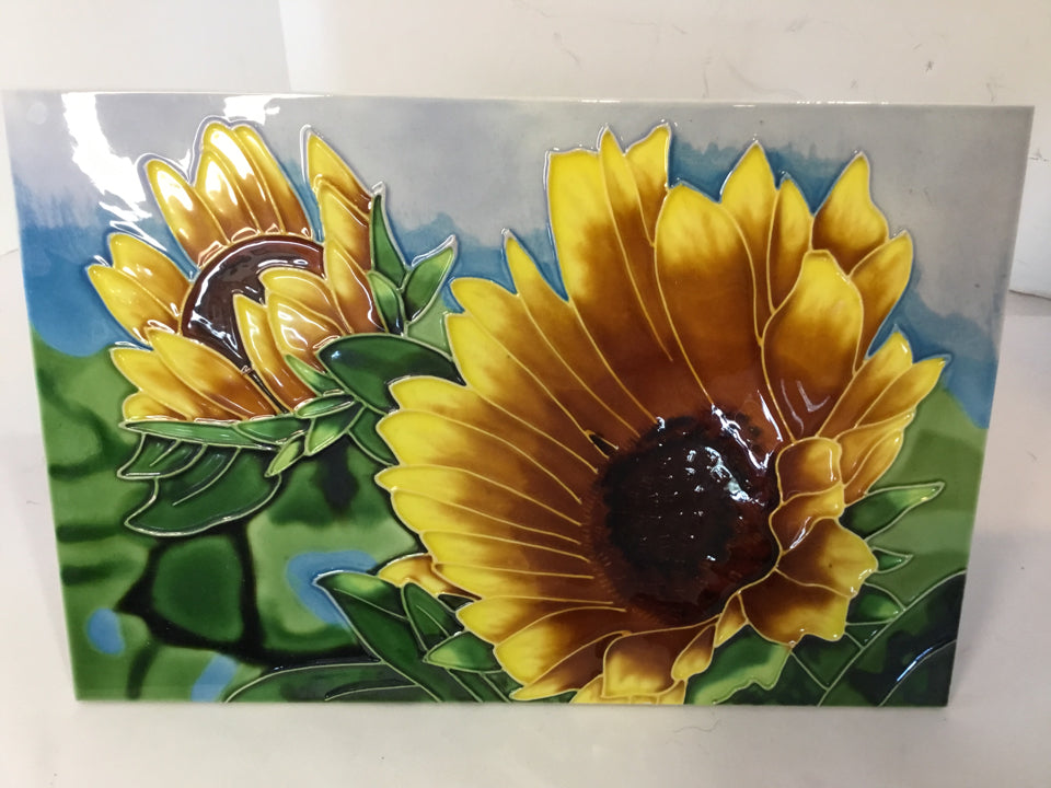 Blue/Yellow Tile Sunflower Tile
