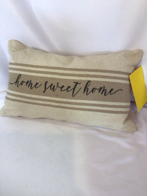 Cream Cotton Home Sweet Home Pillow