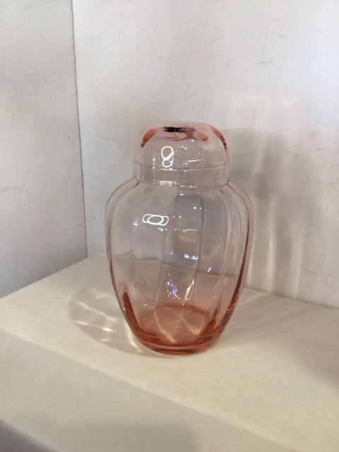Pink Glass Lidded Jar