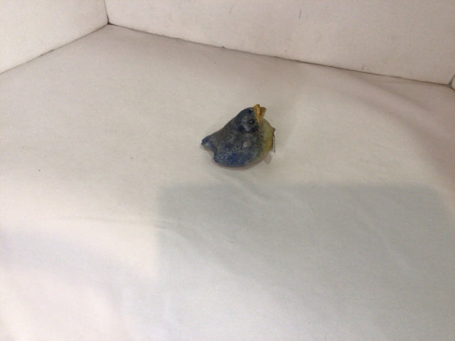Blue/Yellow Ceramic Bird Sculpture