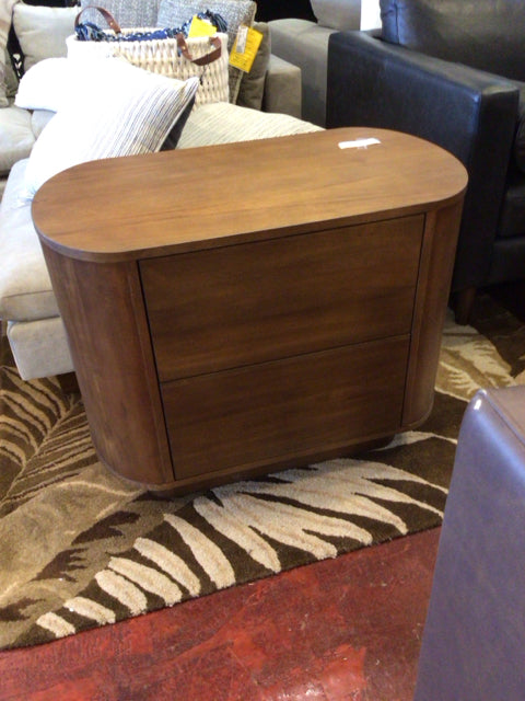 Lulu & Georgia Modern Wood Oval Brown Nightstand 2AC2JHKA