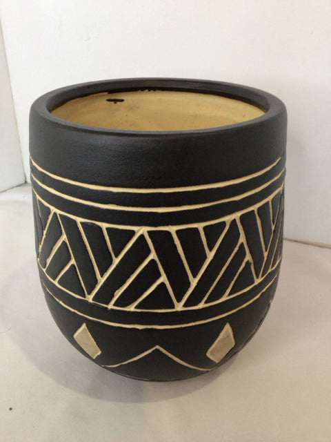 Gray/White Ceramic Planter