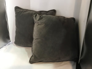 Pair Gray Velvet Pillow Set