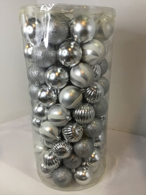 Silver Glass Holiday Ornaments