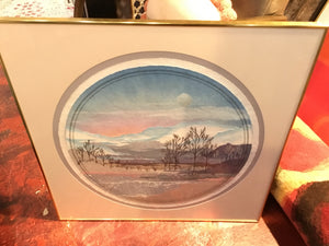 Original Blue Tree Framed Art