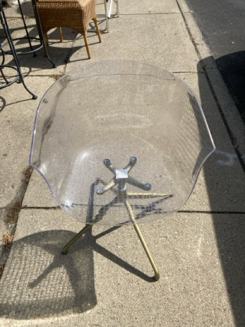Modern Lucite Clear/Gold Chair