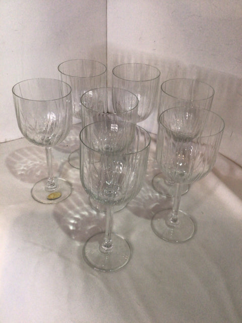 Set of 7 Crystal Swirl Glasses