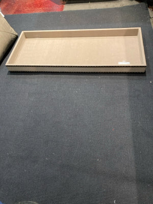 NailHead Beige Wood Upholstery Tray