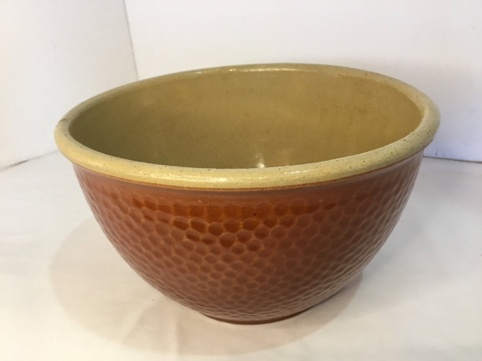 Watt Pottery 1930's Orange Pottery Hammered Bowl