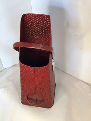 Vintage Coal Red Metal Bucket