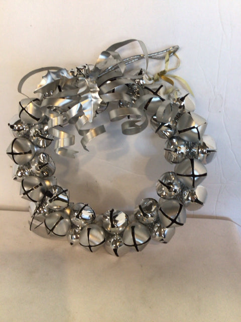 Silver Metal Bells Wreath