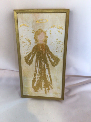 Gold/Cream Angel Framed Art