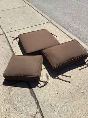 Outdoor/Outside Brown 3 piece Cushion Set