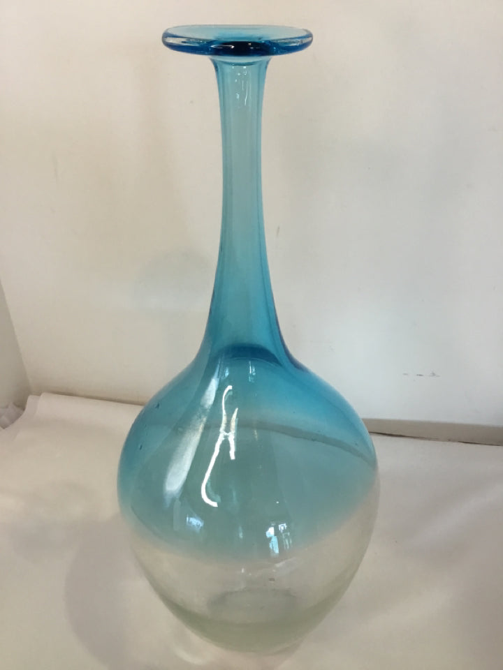 Hand Blown Blue Glass Vase