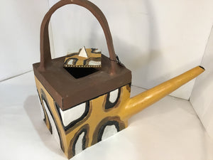 Yellow/Brown Ceramic Teapot
