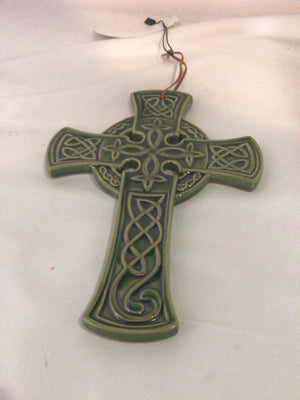 Ceramic Cross Green Wall Decoration Art