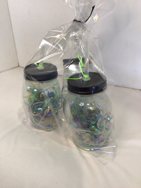 Halloween Clear Glass Glasses Skull Holiday Item