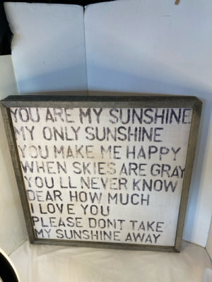 Rustic Cream/Brown Wood Words Framed Art