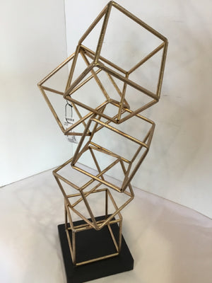 Gold Metal Blocks Sculpture
