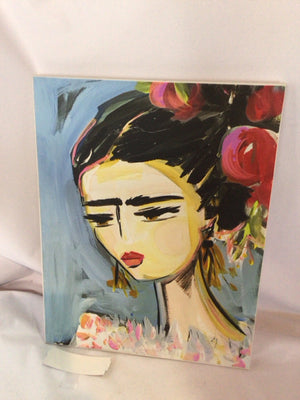 Blue/Yellow Woman As Is Stretch Canvas Art