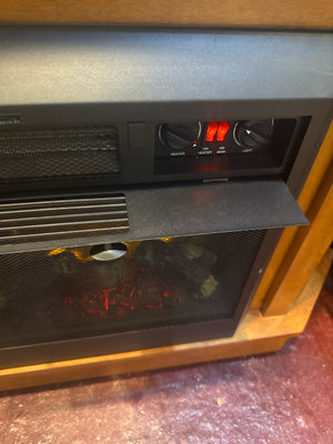 Electric Brown Wood Fireplace