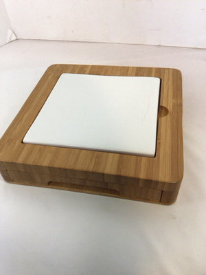 Board Brown Wood/Ceramic Cheese Dish