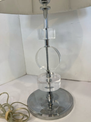Modern Clear/Silver Acrylic Circles Lamp