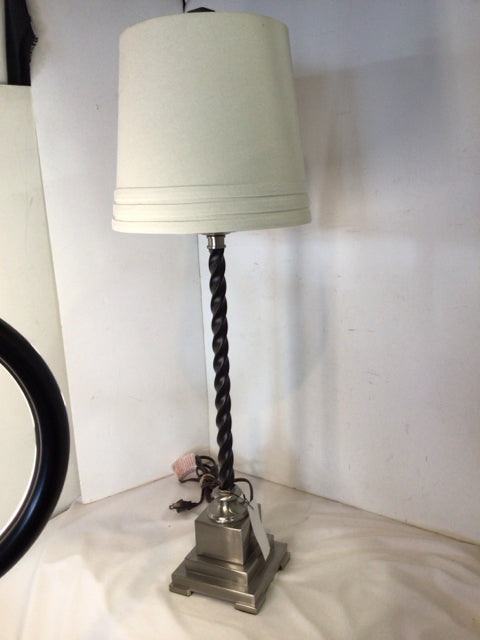 Black/Silver Metal Twisted Lamp