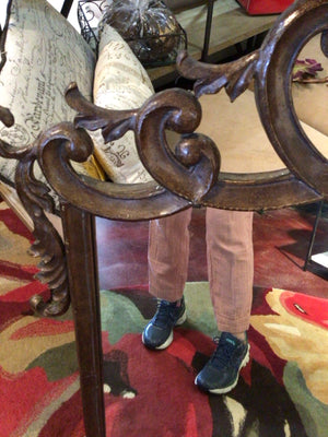 Brown Metal Scroll Beveled Mirror
