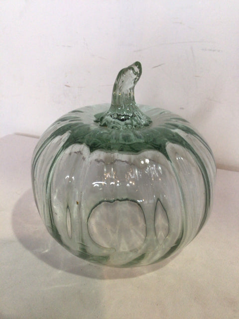 Fall Clear Glass Pumpkin Figurine