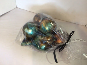 Set of 5 Blue/Brown Ceramic Ball