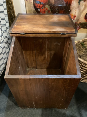 Vintage Hinged Wood Vegetable Storage Brown Box