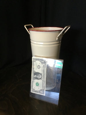 White/Red Metal Bucket
