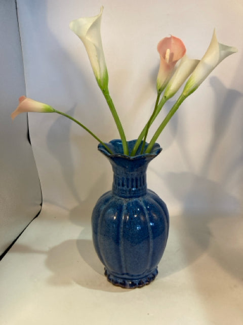 Blue Ceramic W/ Flowers Vase
