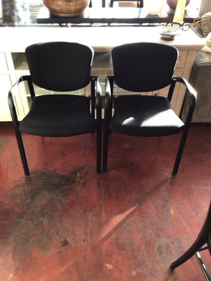 Pair Polyester Arm Black Chair Set