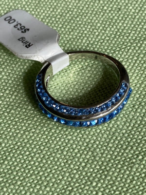 Blue Rhinestone Ring