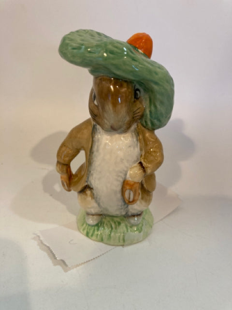 Beswick Brown/Green Porcelain Bunny In Box Figurine