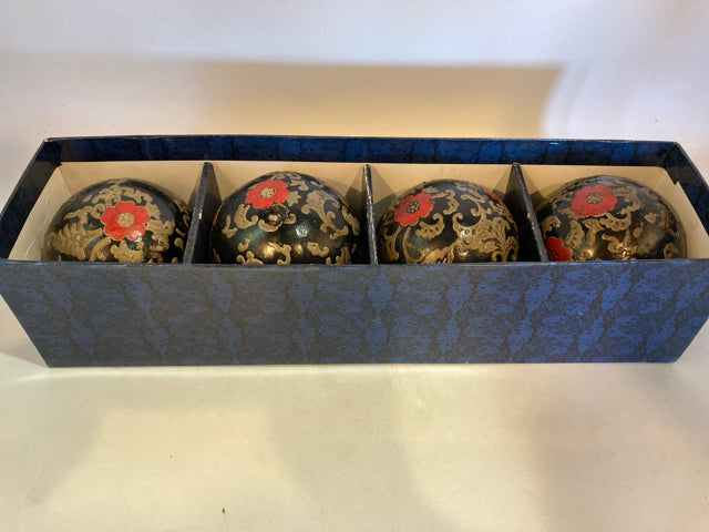 Gold/Black Ceramic Orbs Set of 4 Misc