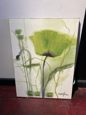Lime Green Flower Stretch Canvas