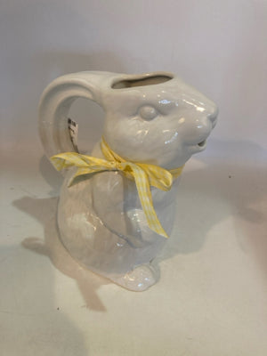 Pottery Barn White Ceramic Rabbit Pitcher