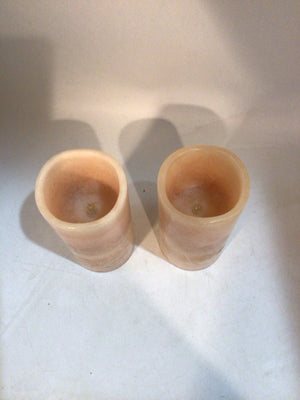 Pillar Cream Wax Battery Operated Pair Candle Set