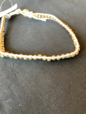 White/Gold Wrap Beads Bracelet