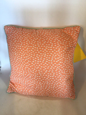 Whimsical Orange/White Polka Dot Pillow
