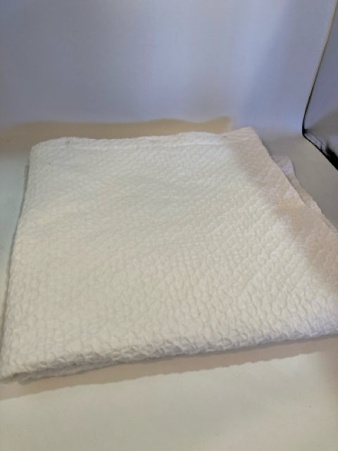 Envogue Textured White Cotton Shower Curtain